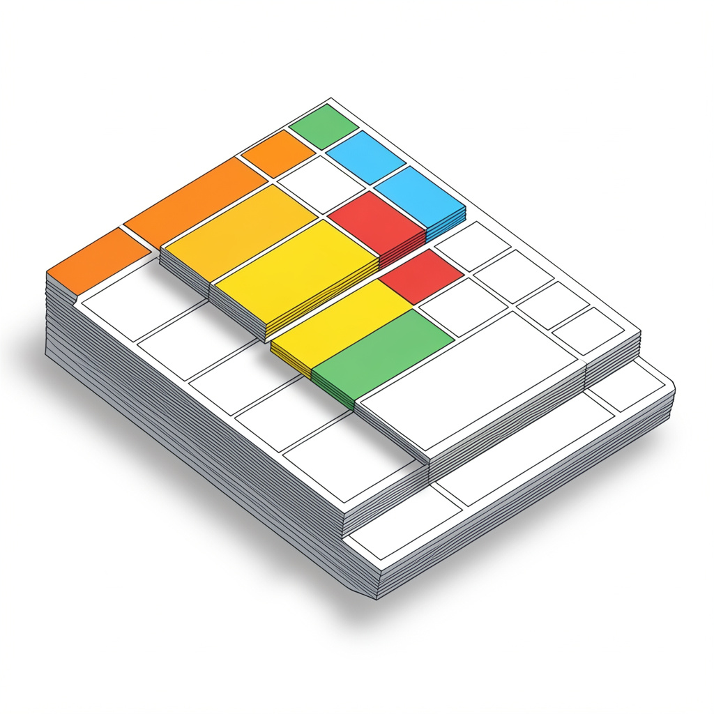 Visual representation of daily workload organization with prioritized tasks and time blocks